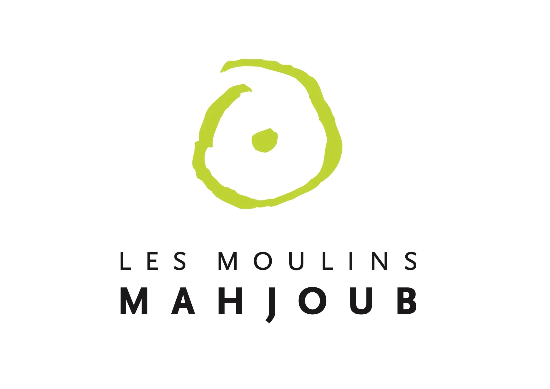 Logo of Les Moulins Mahjoub featuring a green circular design and bold text.